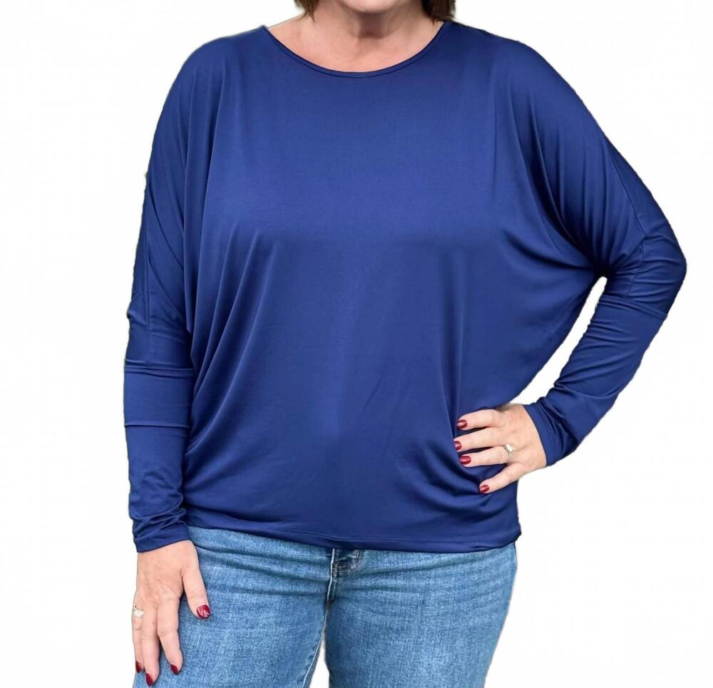 NEW SOUTHERN GRACE carolyn top in navy